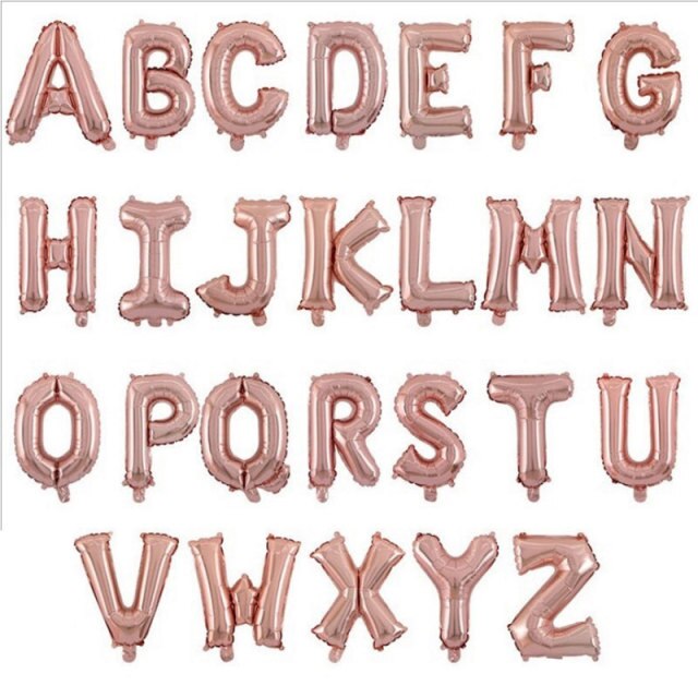 Buchstaben Ballone Das Ganze Alphabet Farbe Rose Gold Form I