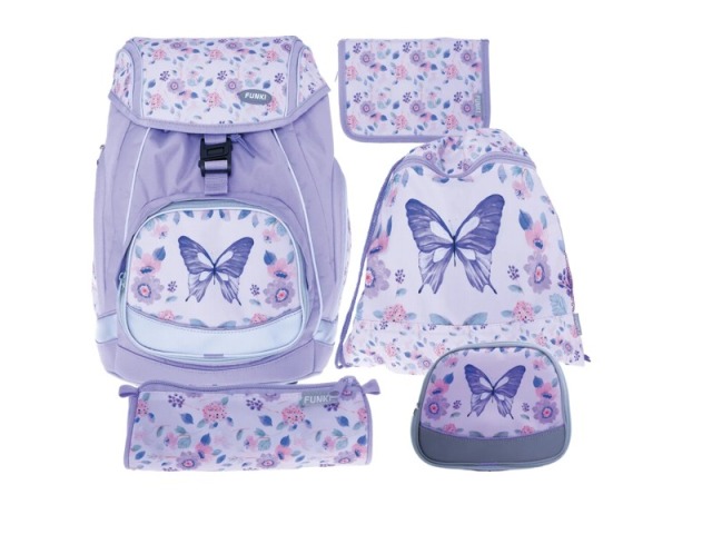 Schulthek Funki Flexy-Bag Butterfly 5-tlg. Set
