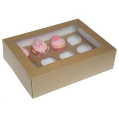 24er Cupcake Box – Kraftpapier, mini