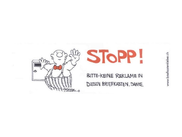 Aufkleber Stopp! Bitte keine Werbung in diesen Briefkasten