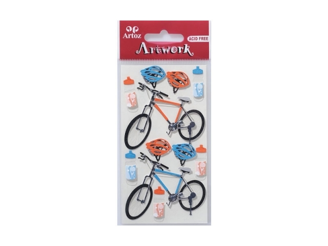 Aufkleber Artoz Artwork Fahrräder rot-blau