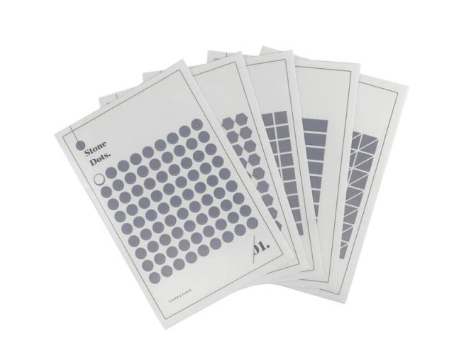 Aufkleber Cloth Paper Stone Shape Sticker Set 5Bogen