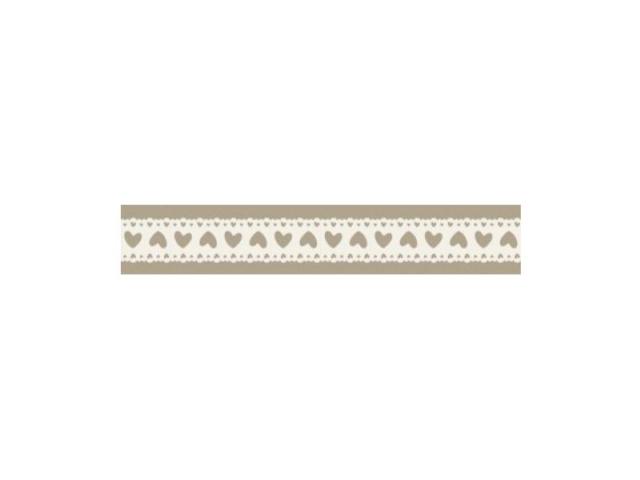 Aufkleber Artoz Spitzenband Herzen weiss 17mm hoch 2m lang