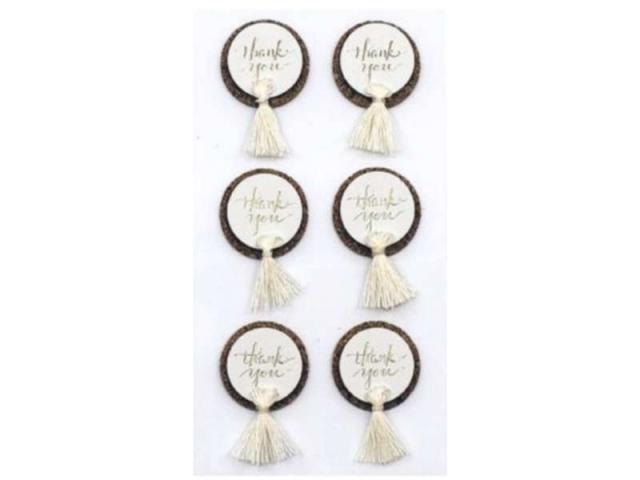 Aufkleber Artoz Artwork Tassel Thank You, Handgefertigt, in 3D-Optik,
