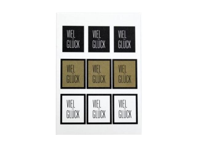 Aufkleber Artoz Sticker Assortiert Rechteck Viel Glück, Blisterpackung