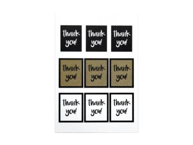 Aufkleber Artoz Sticker Assortiert Rechteck Thank you, Blisterpackung