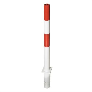 Poteau de délim. PARAT B Ø 76/1330 mm galv., peint. rge-blc, avec 1 œi