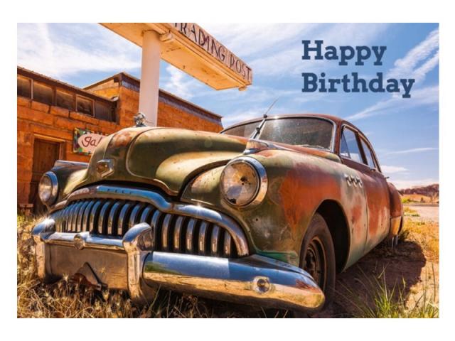 Geburtstagskarte Natur Verlag Oldtimer 12,2x17,5cm quer