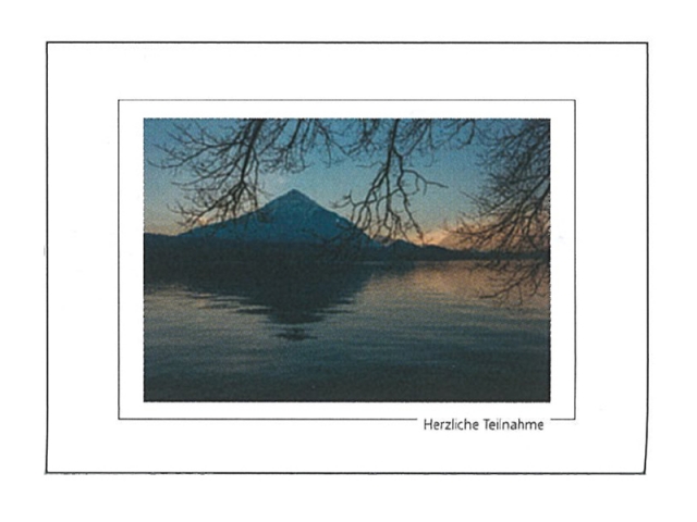 Trauerkarte Art Bula 13x18cm See, Berg und Äste