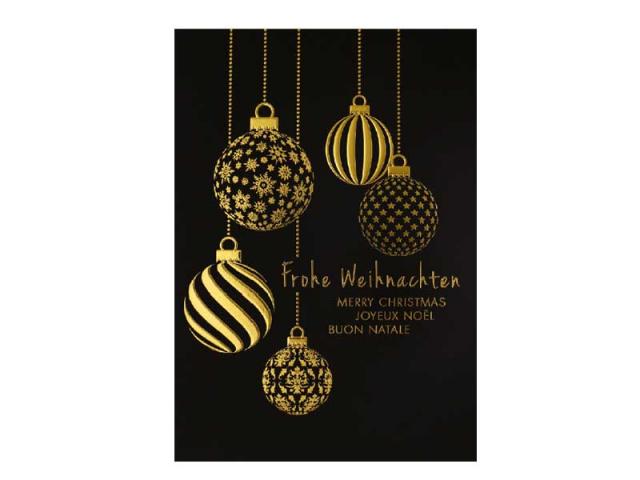 Weihnachtskarte Borer 3er Set Christbaumkugeln A5 21x14,8cm