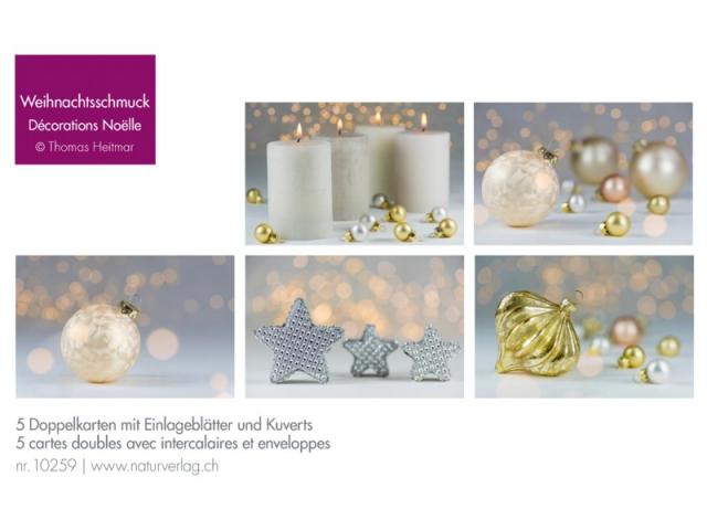 Weihnachtskartenbox Natur Verlag Weihnachtsschmuck 5er Set 17,5x12,2cm