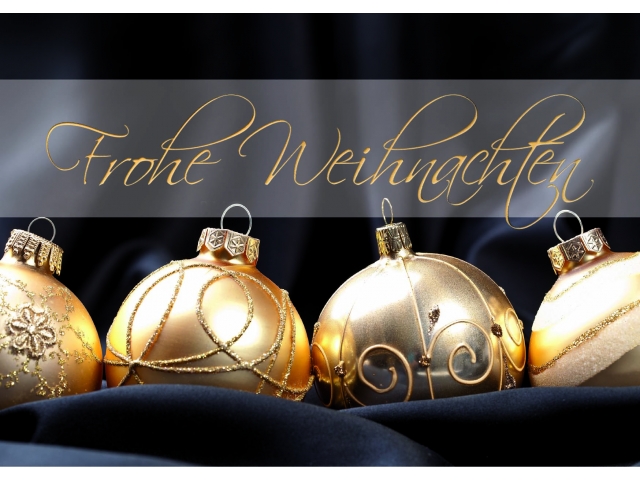 Weihnachtskarte Borer Weihnachtskugeln gold 6er Box