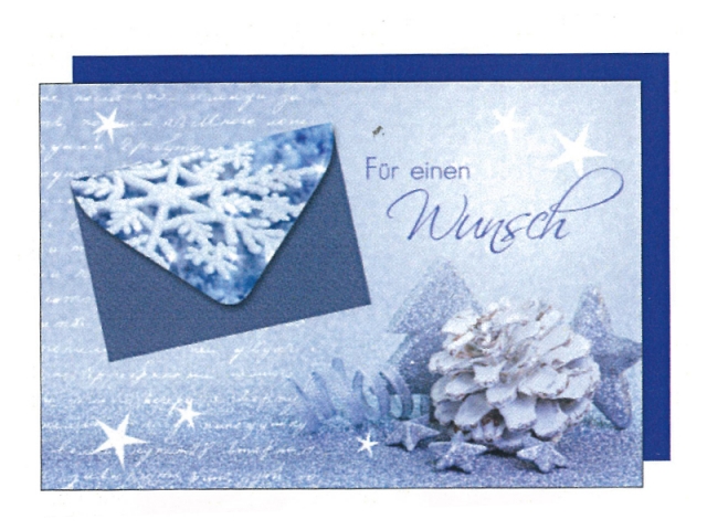 Weihnachtskarte Borer mit Geldcouvert Schneeflocken 17x11,5