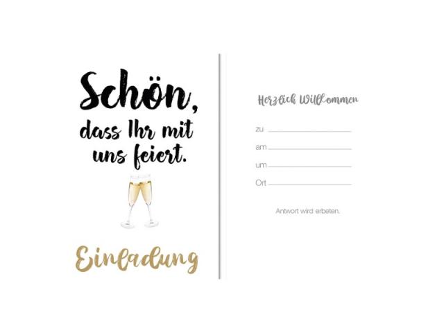 Einladungskarte Braun+Company Schön bist du da 10,5x14,8cm 5 Karten