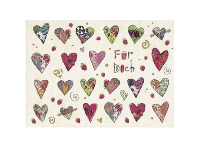 Postkarte Turnowsky 10,5x14,8cm Für Dich, bunte Herzen
