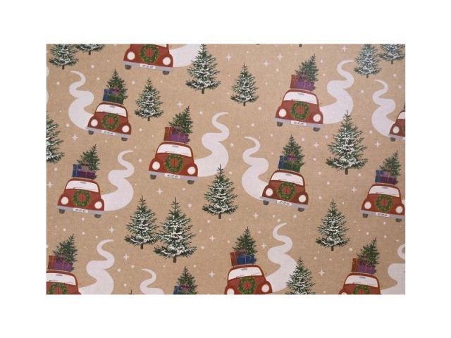 Geschenkpapier Artebene Christmas Kraftpapier Auto 50x70cm Bogen