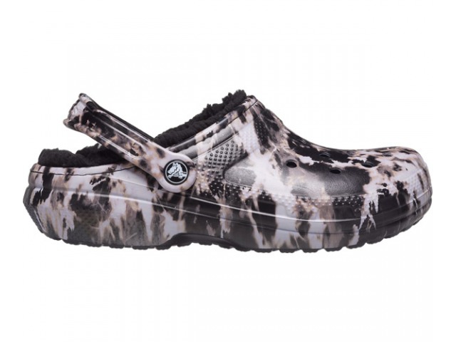Crocs Classic Lined Bleach Dye Clog black M04-W6 EU36-37