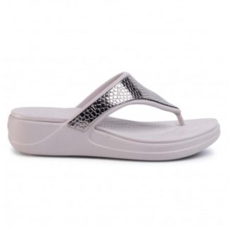 Crocs Ws Monterey Metalic Wedge Flip silver W08 EU 38-39