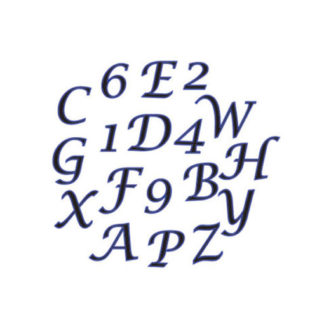 Ausstecher Set – Alphabet & Zahlen (Kursiv)