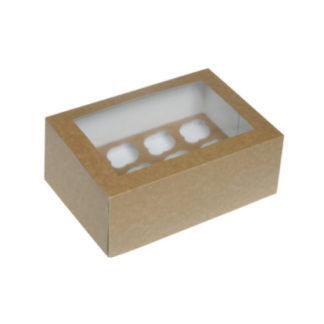 12er Cupcake Box – Kraftpapier mini