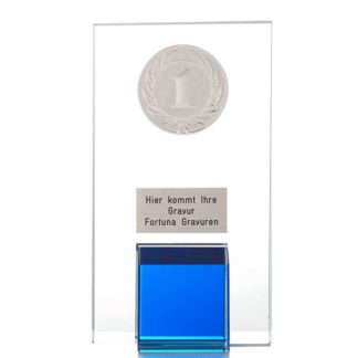 Glas Award mit blauem Sockel Art.Nr. St68130
