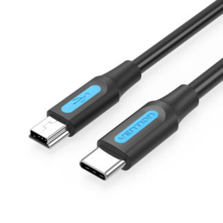 USB-C zu Mini USB Kabel (Farbe: Schwarz, Kabellänge: 1.5m)