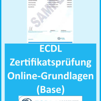 ECDL Base: Zertifikatsprüfung Online-Grundlagen (Ausbildungstyp: Weiterbildung, ECDL ID vorhanden?: Ja, Prüfungsort: Zu Hause per Fernüberwachung)