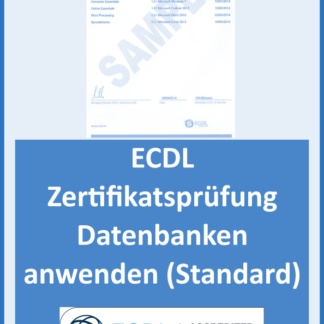 ECDL Standard: Zertifikatsprüfung Datenbanken anwenden (Ausbildungstyp: Weiterbildung, ECDL ID vorhanden?: Ja, Prüfungsort: Zu Hause per Fernüberwachu