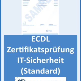 ECDL Standard: Zertifikatsprüfung IT-Sicherheit (Ausbildungstyp: Weiterbildung, ECDL ID vorhanden?: Ja, Prüfungsort: Zu Hause per Fernüberwachung)