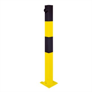 SESAM-B Kipp-Pfosten 70 x 70 mm feuerverzinkt und gelb-schwarz lackier