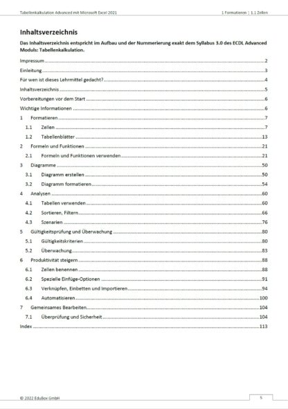 Lehrbuch: Tabellenkalkulation Advanced mit Microsoft Excel 2021/365 (AM4, ECDL Advanced) (Produktform: eBook, pdf, farbig, persö. Lizenz für 1 Person,