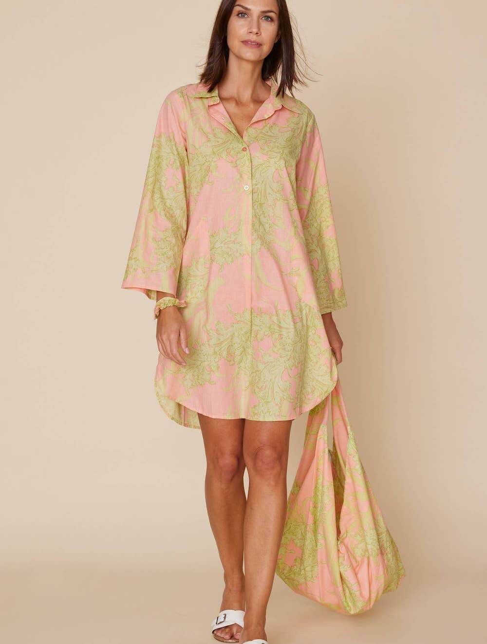 Tunika-Hemdkleid Gabriella (Grösse: S, Farbe: Pfirsichkoralle)
