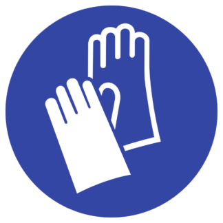 Gebotszeichen Handschutz benutzen Folie, Ø 100 mm