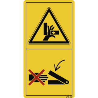 Plaque pour machines avec 2 pictogrammes folie, 60x116 mm