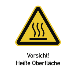 Signes d'alerte Attention! Surface brûlante aluminium, 210x297 mm